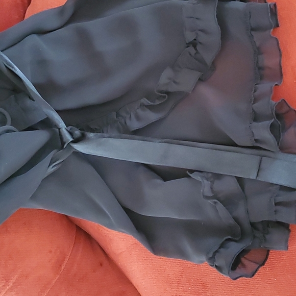 Sheer, satin belted robe - Picture 4 of 5
